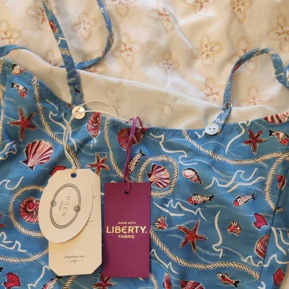 Doen Blue and Red Seashell Swim Bodysuit - Picture 2 of 4